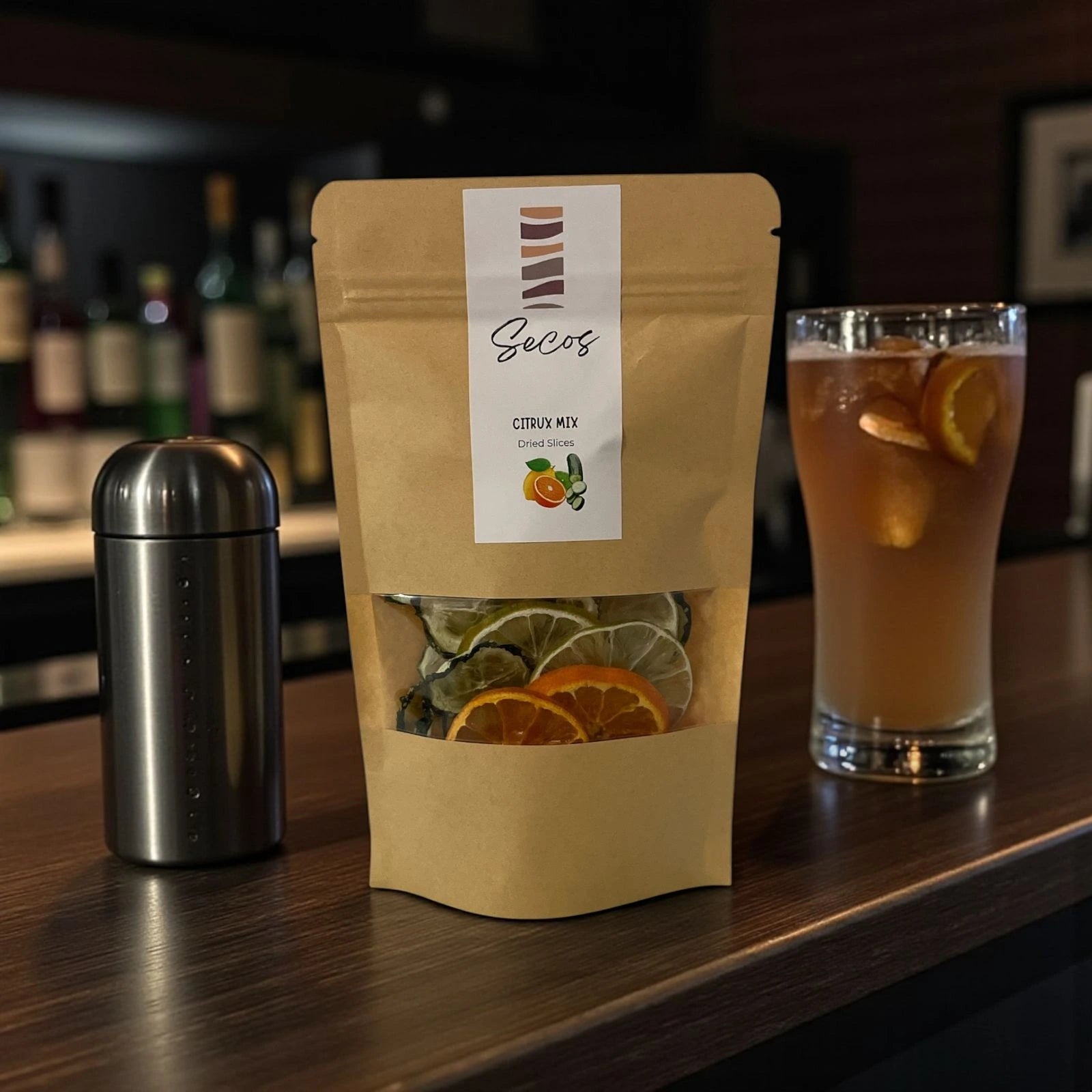 Pack coctelero de pepino y cítricos deshidratados para tragos| Secos Chile
