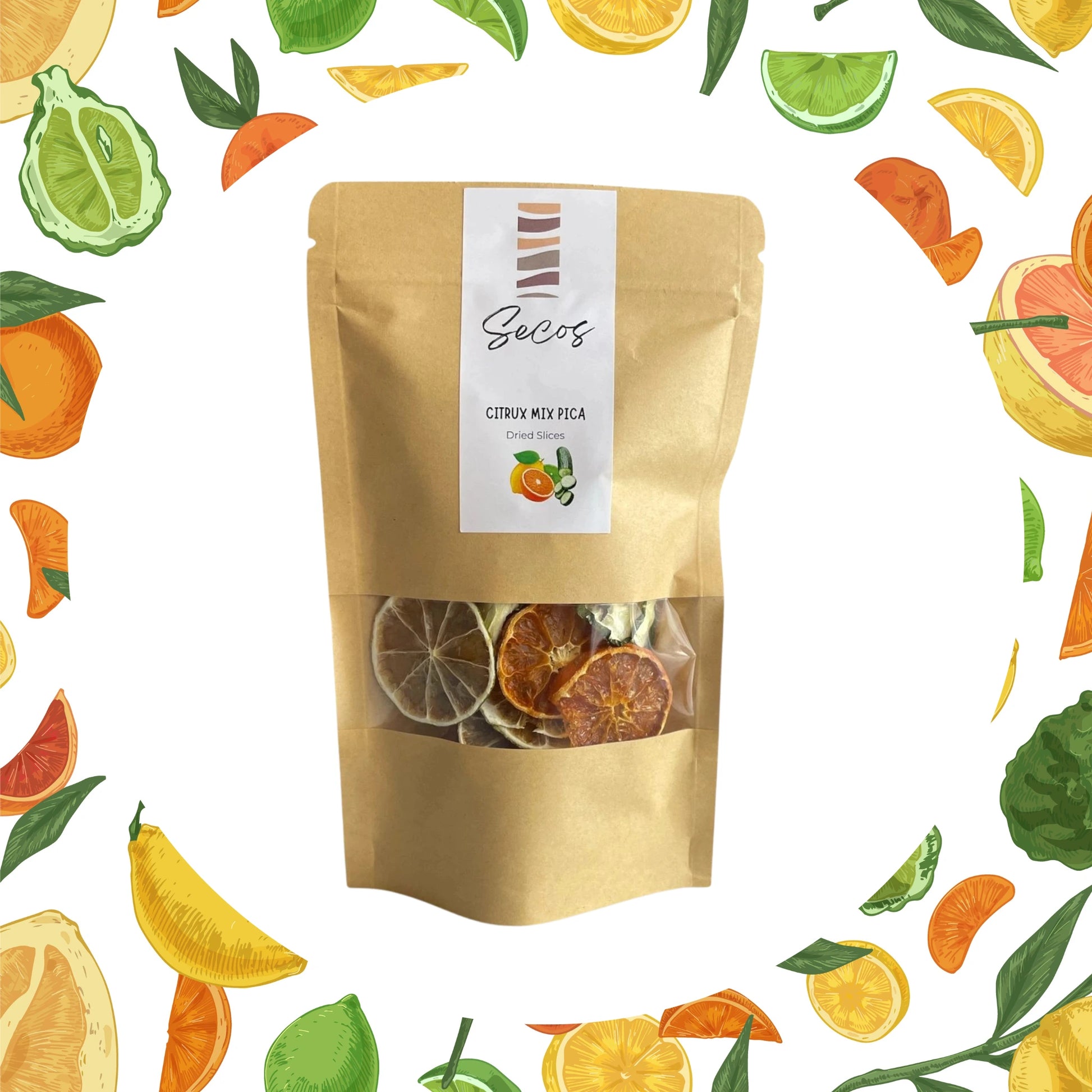 Mix coctelería con limón de Pica pepino y mandarina deshidratada | Secos Chile