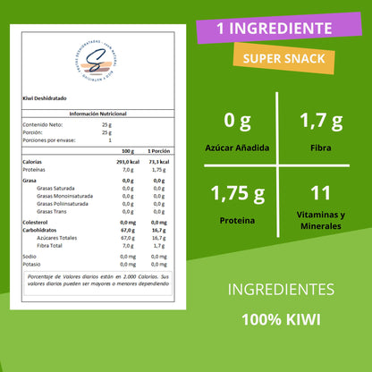 Snack Kiwi Deshidratado  - Secos Chile